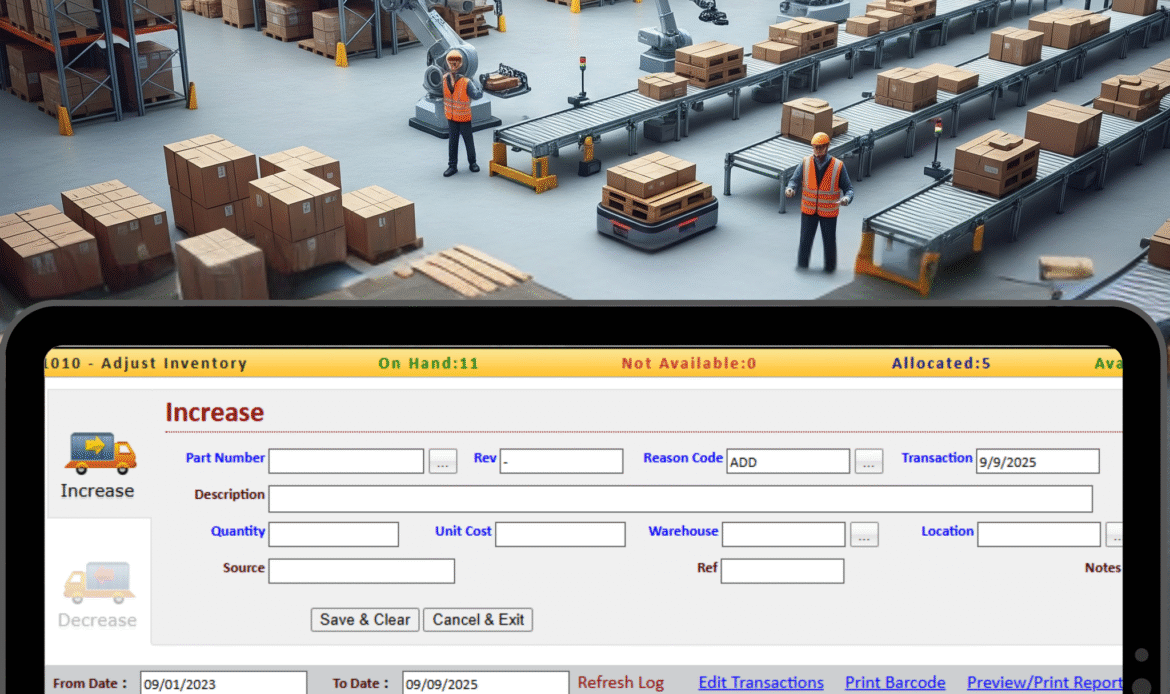 Adjust Inventory Increase Inventory Decrease Inventory