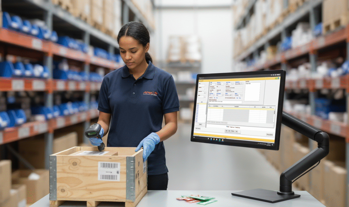 Image showing an inspector using AMICS Quality Control Software