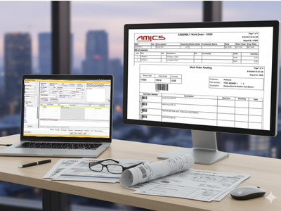 Screenshot of the AMICS Work Order Reports